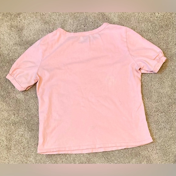 Shein pink watermelon short sleeve loose fit crop top - Picture 2 of 3